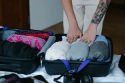 Packed clothes on a Suitcase